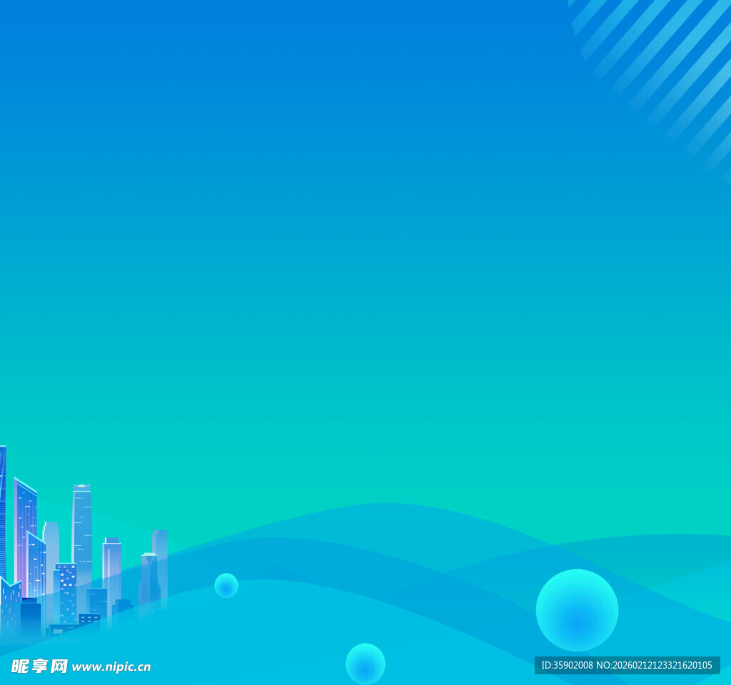 梦幻蓝绿渐变科技风背景