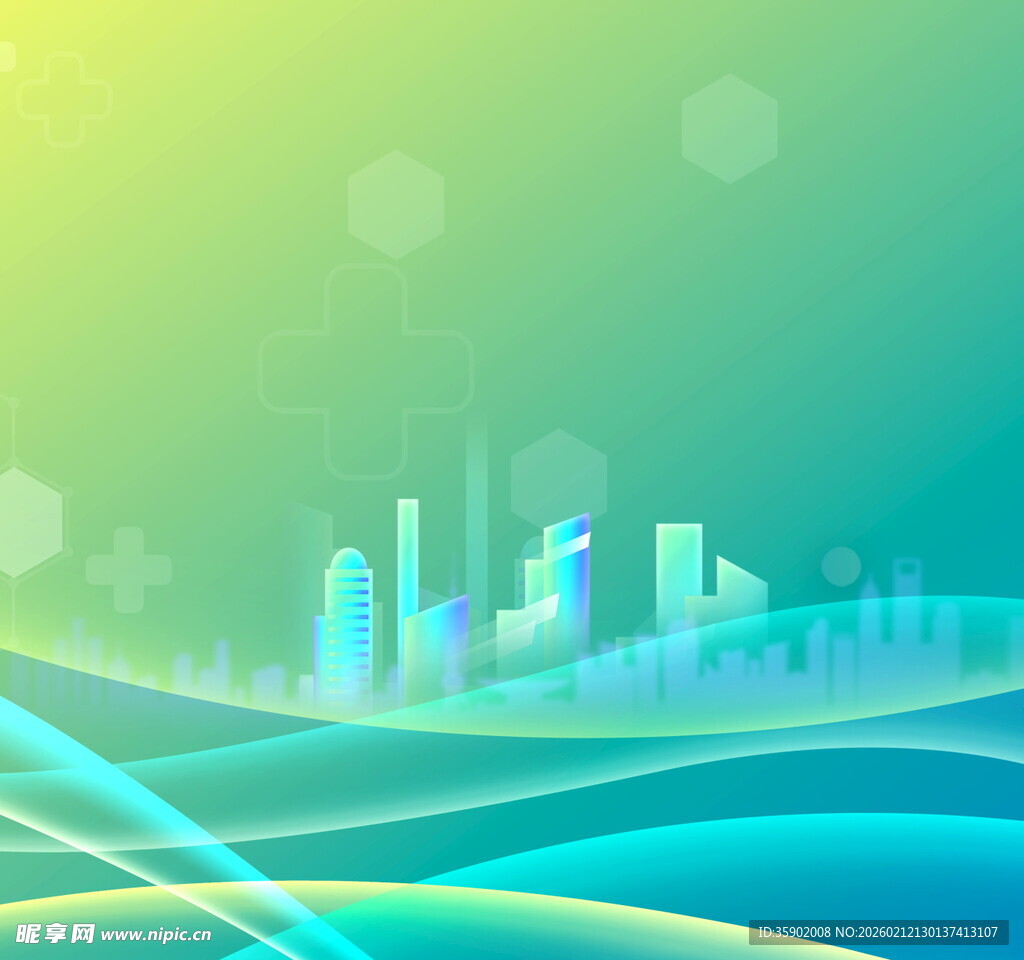 梦幻城市渐变背景图