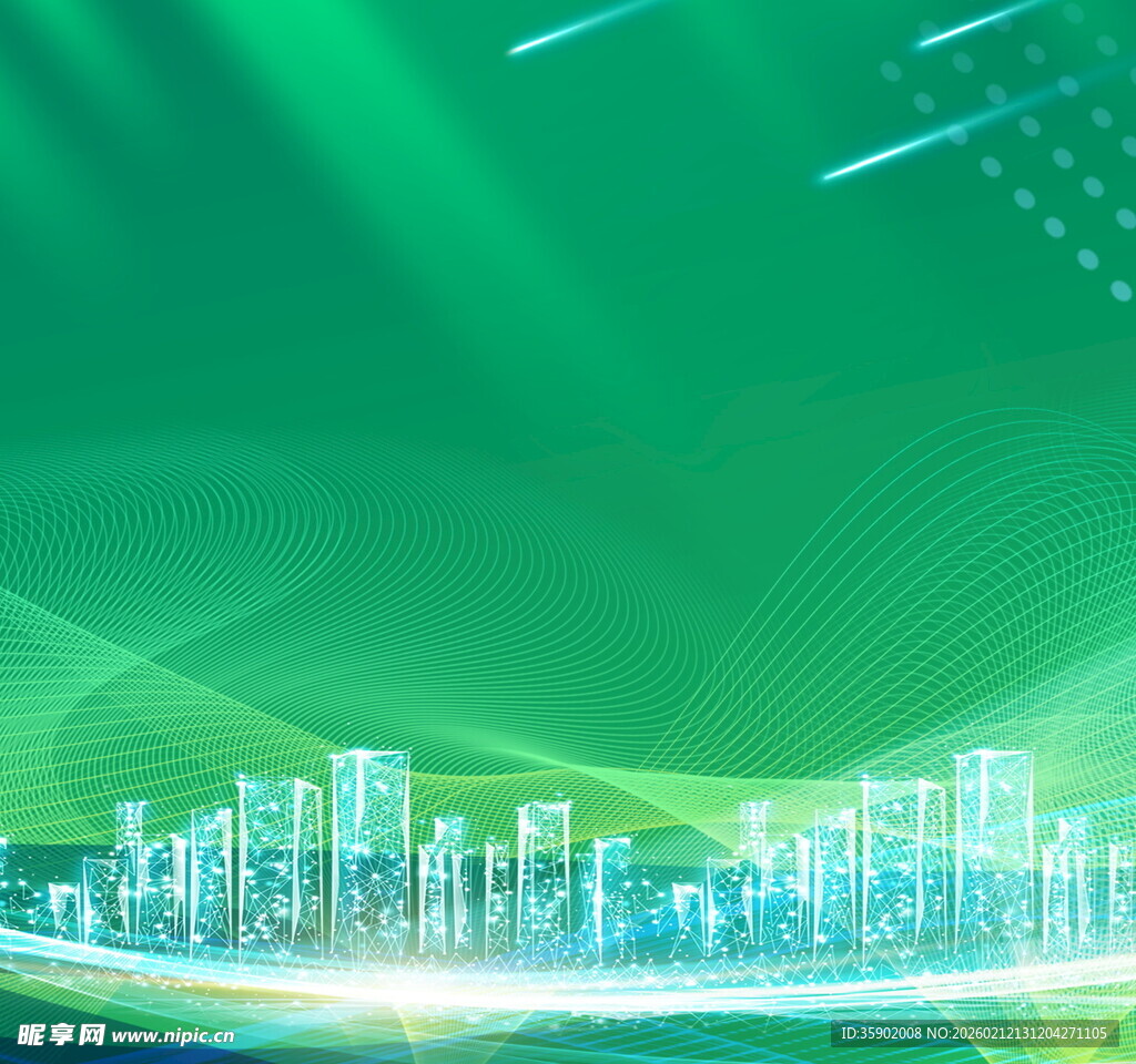 绿色科技城市景观背景图