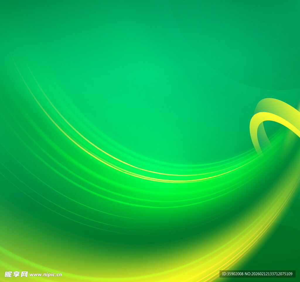 绿色动感曲线背景图