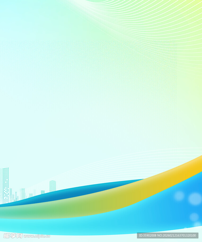 清新渐变城市线条背景图