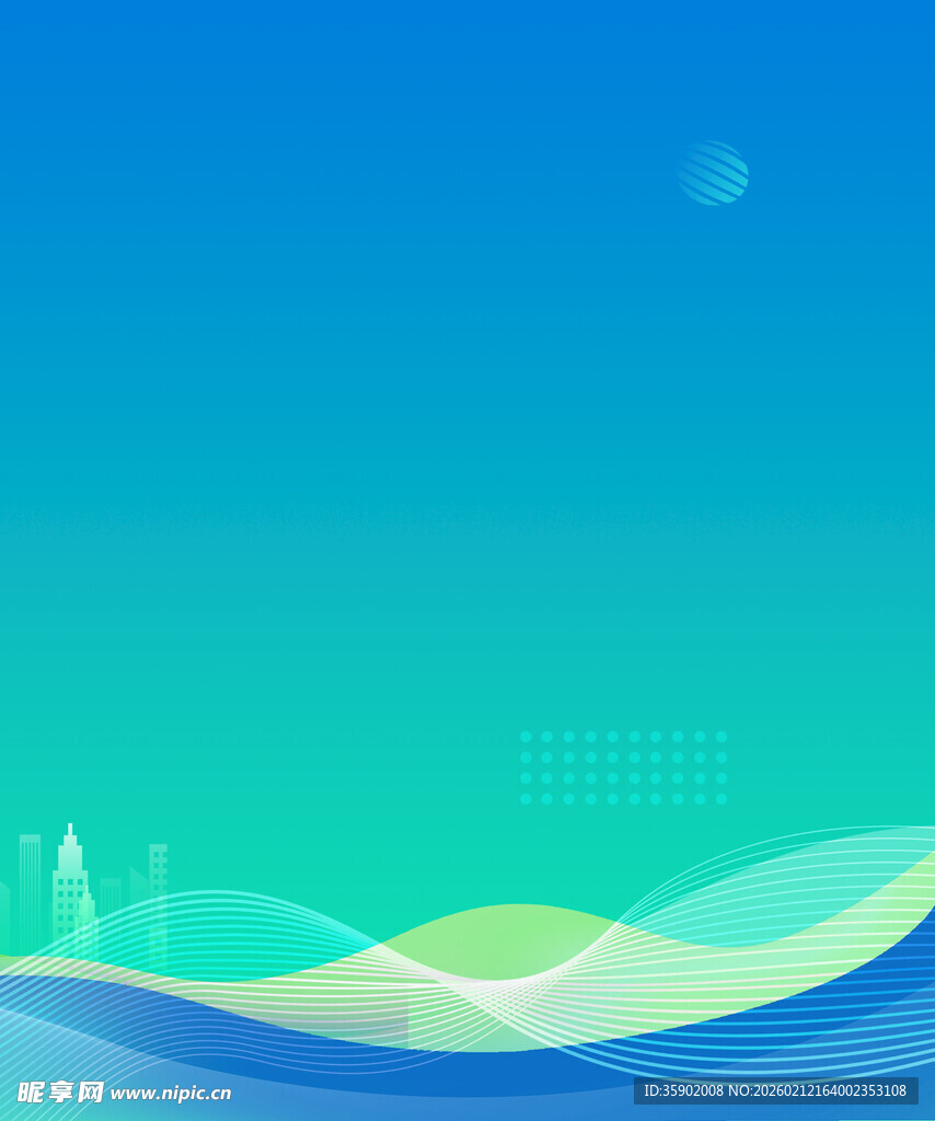 清新蓝绿渐变海洋风景图