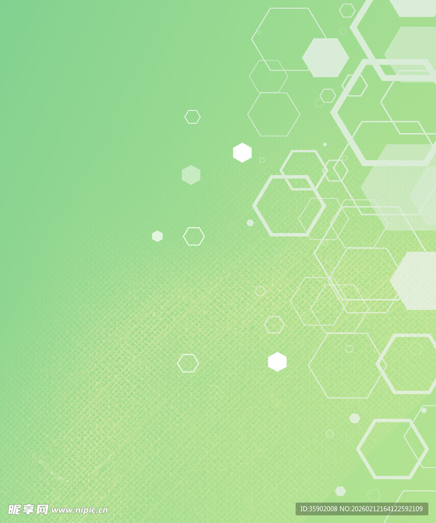 清新渐变绿底几何图案