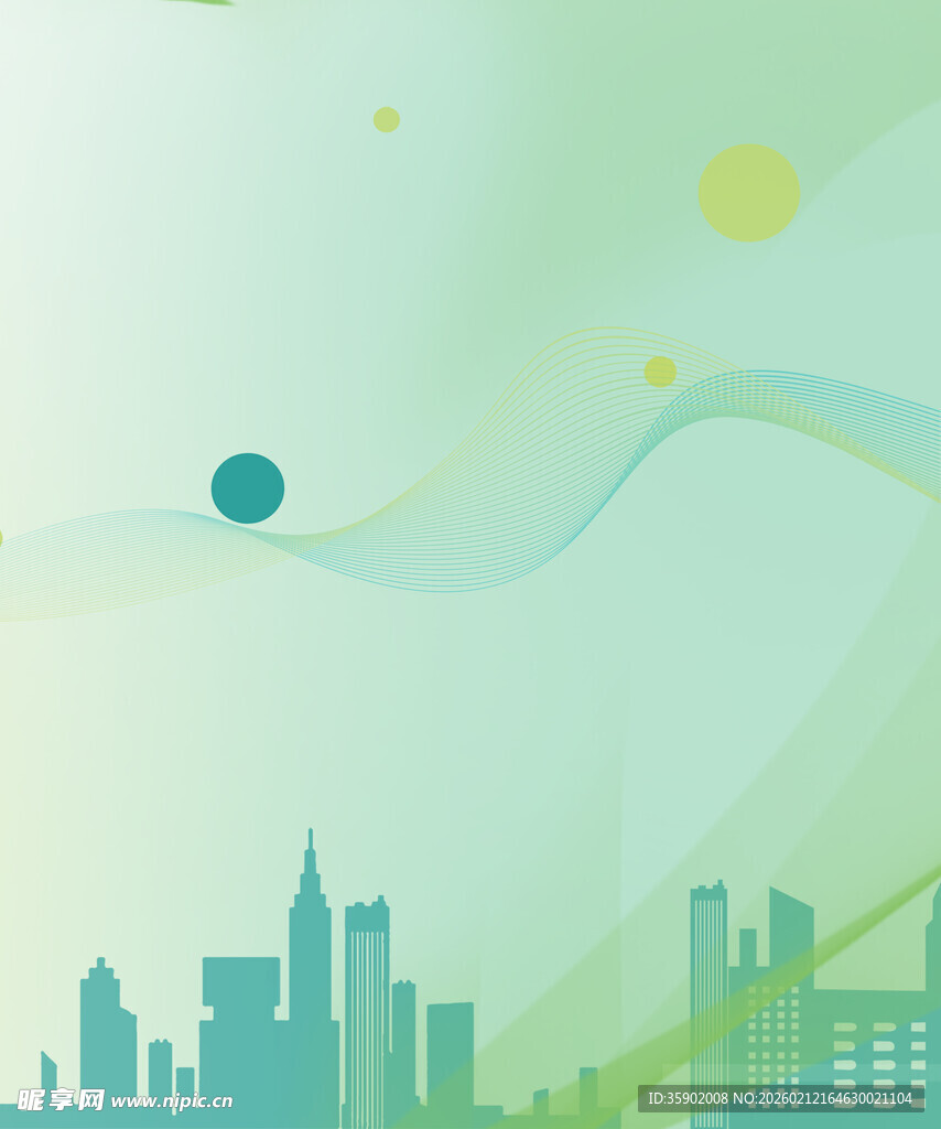 绿色城市天际线背景图