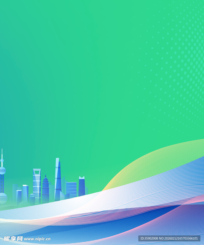 城市天际线抽象背景图