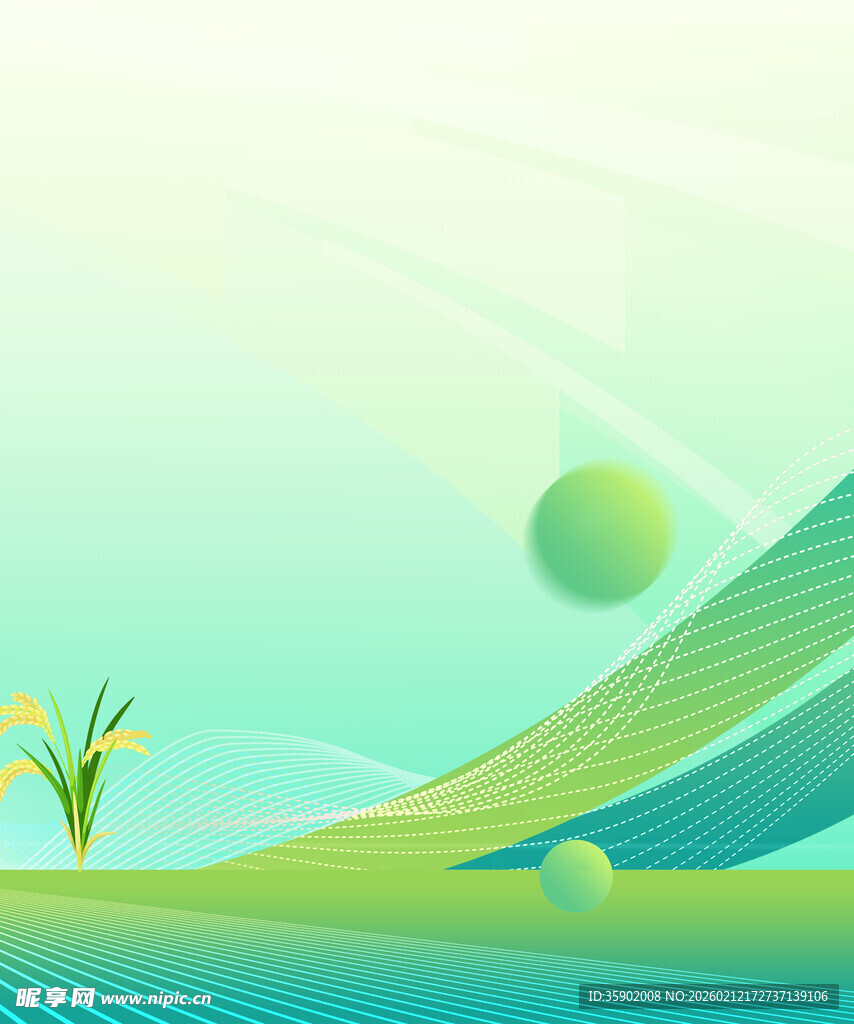 清新田园风插画背景图