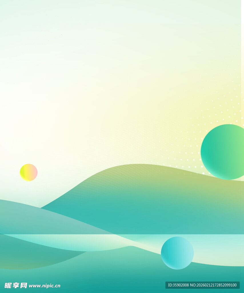 清新渐变风景抽象插画