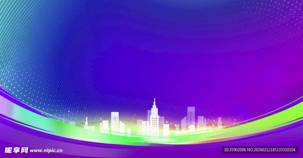 梦幻城市霓虹夜景背景