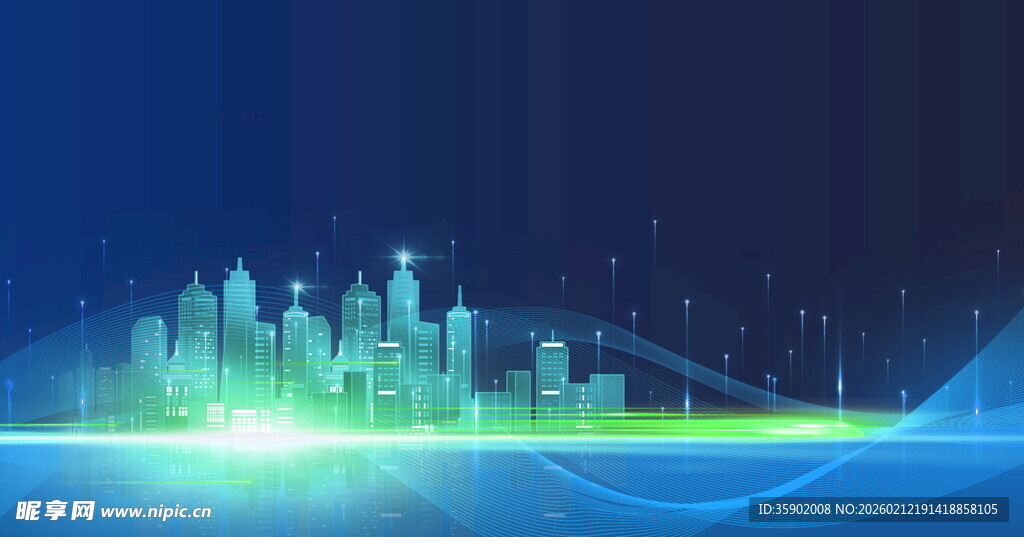 科技感未来城市夜景