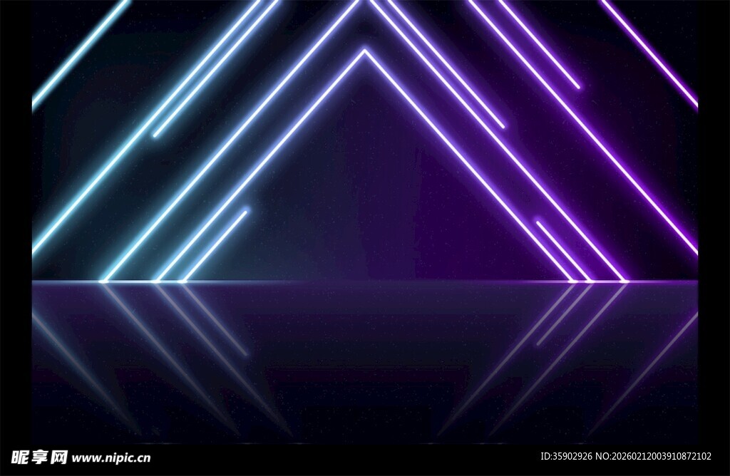 炫彩霓虹三角灯光舞台背景