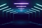 未来感霓虹灯光科幻通道
