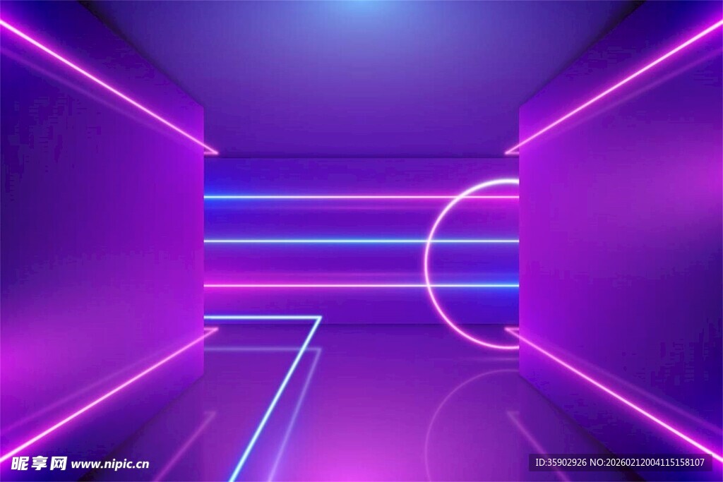 紫色霓虹科幻感空间场景