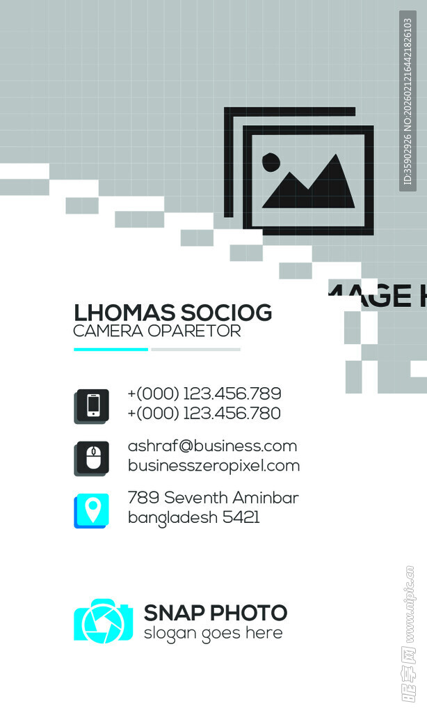 高档简约蓝色系名片模板