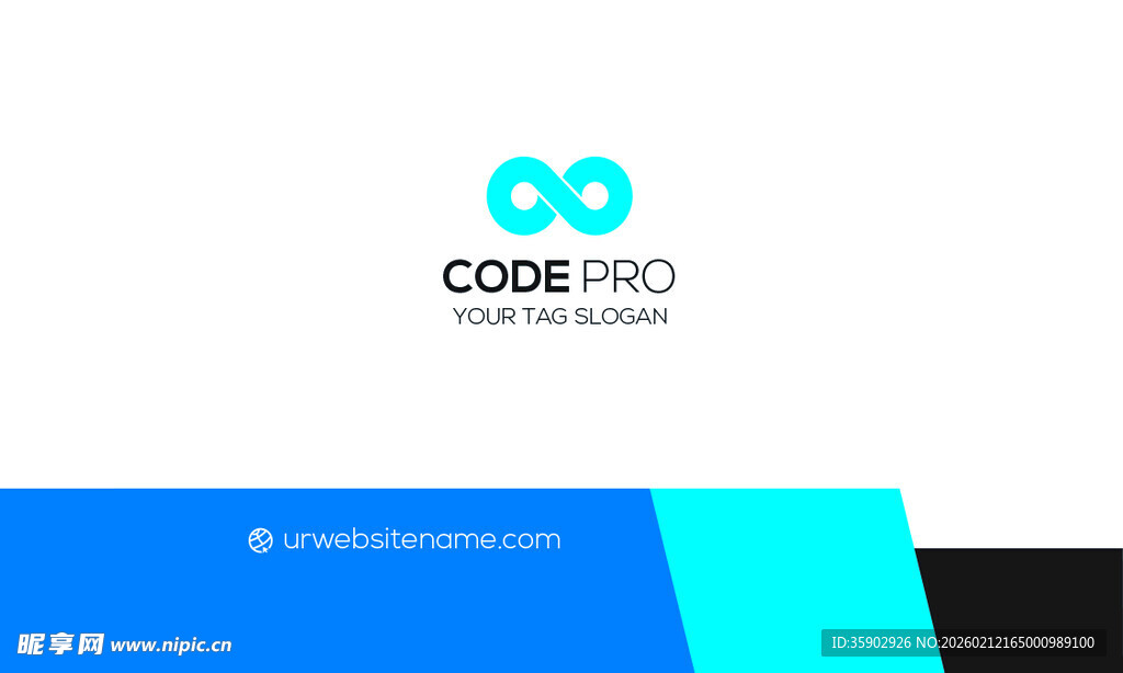 高档简约蓝色系名片模板