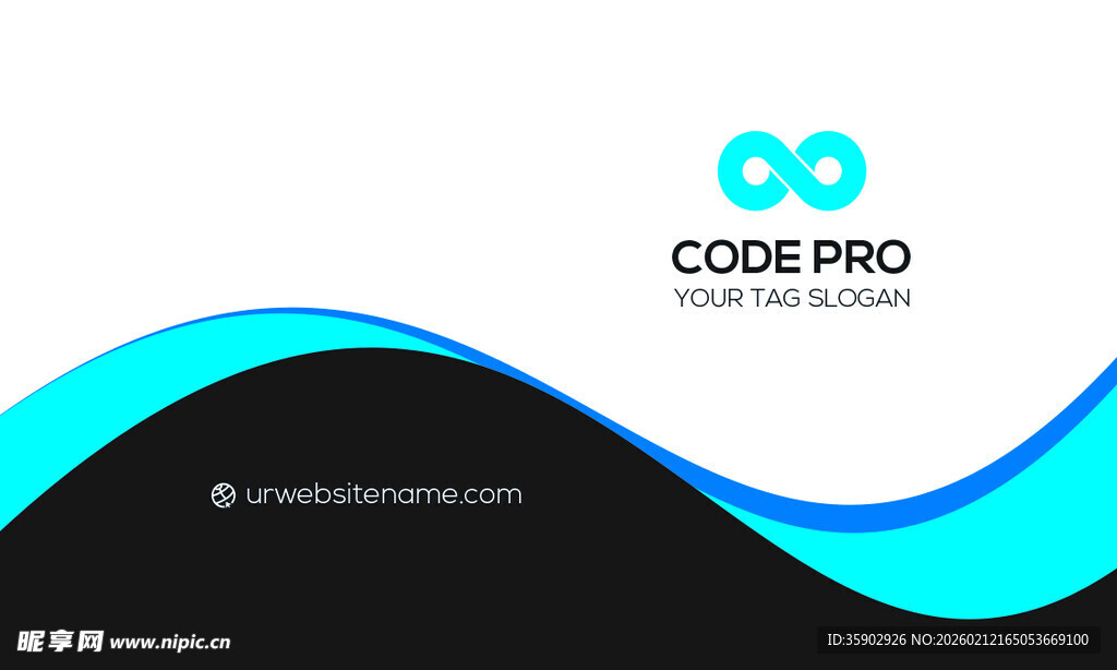 高档简约蓝色系名片模板