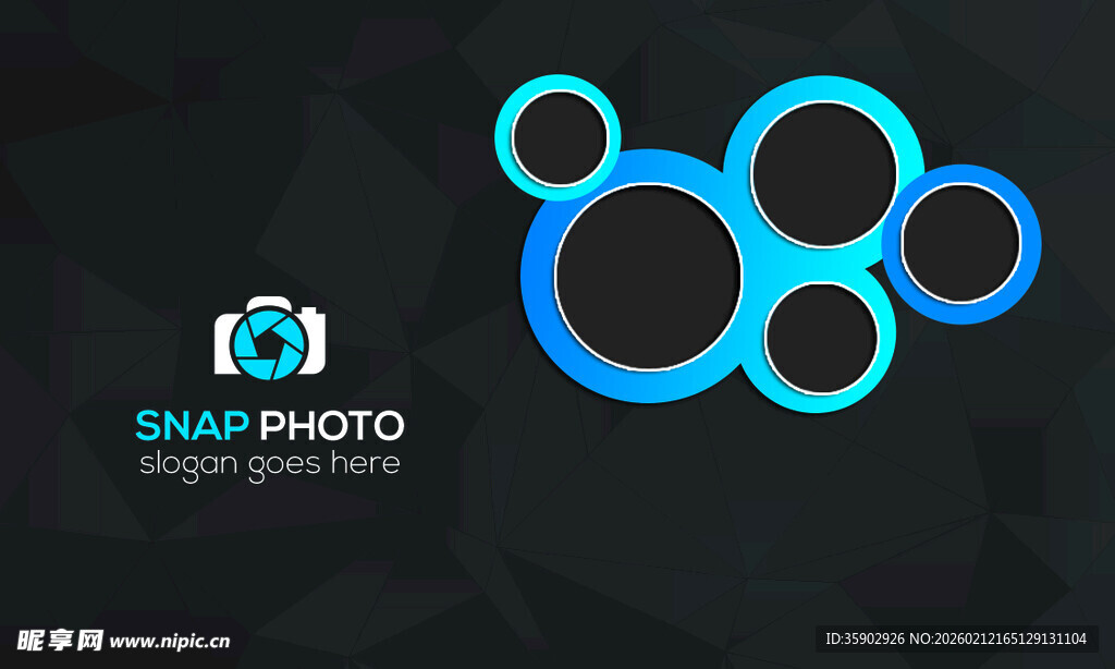 高档简约蓝色系名片模板