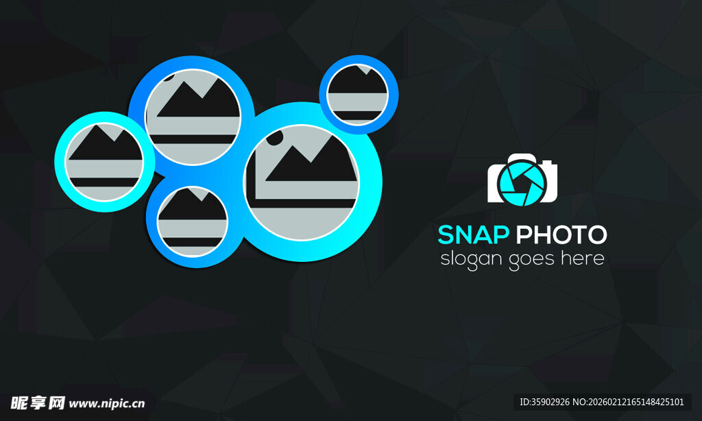 高档简约蓝色系名片模板