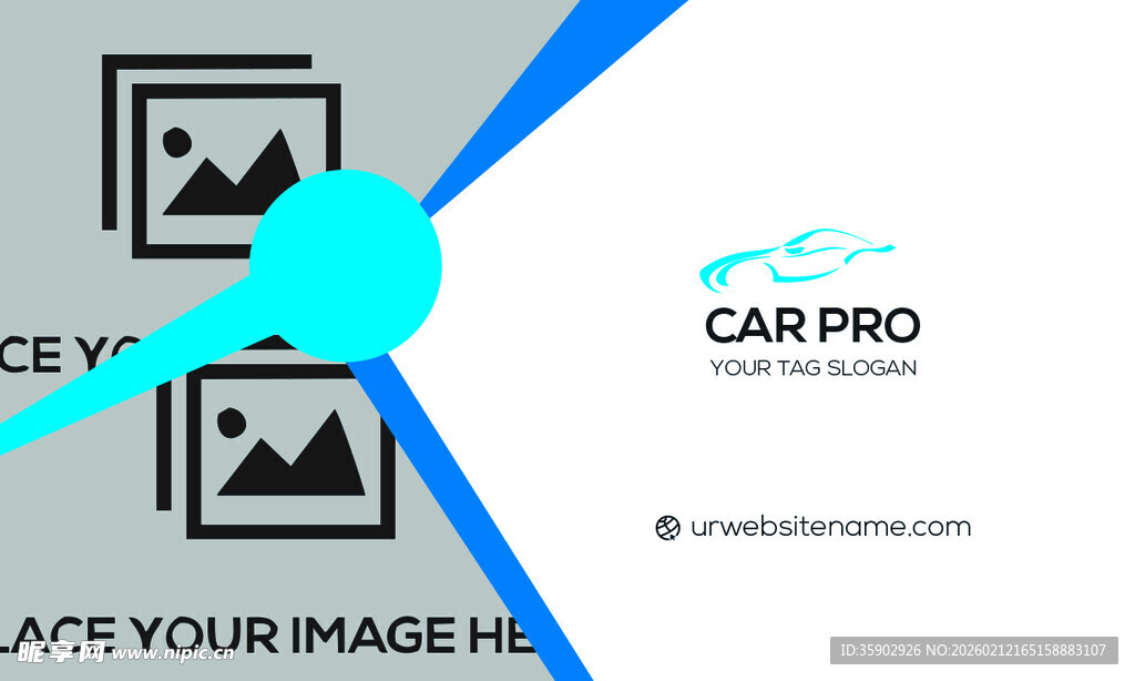 高档简约蓝色系名片模板