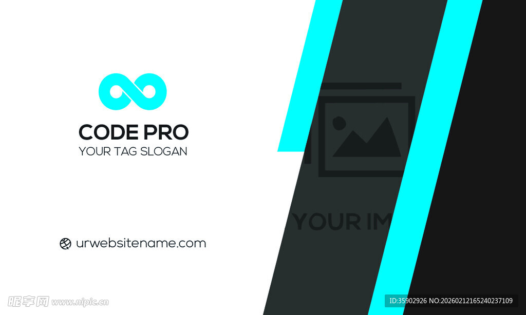 高档简约蓝色系名片模板