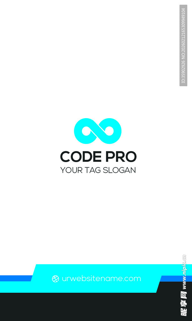 高档简约蓝色系名片模板