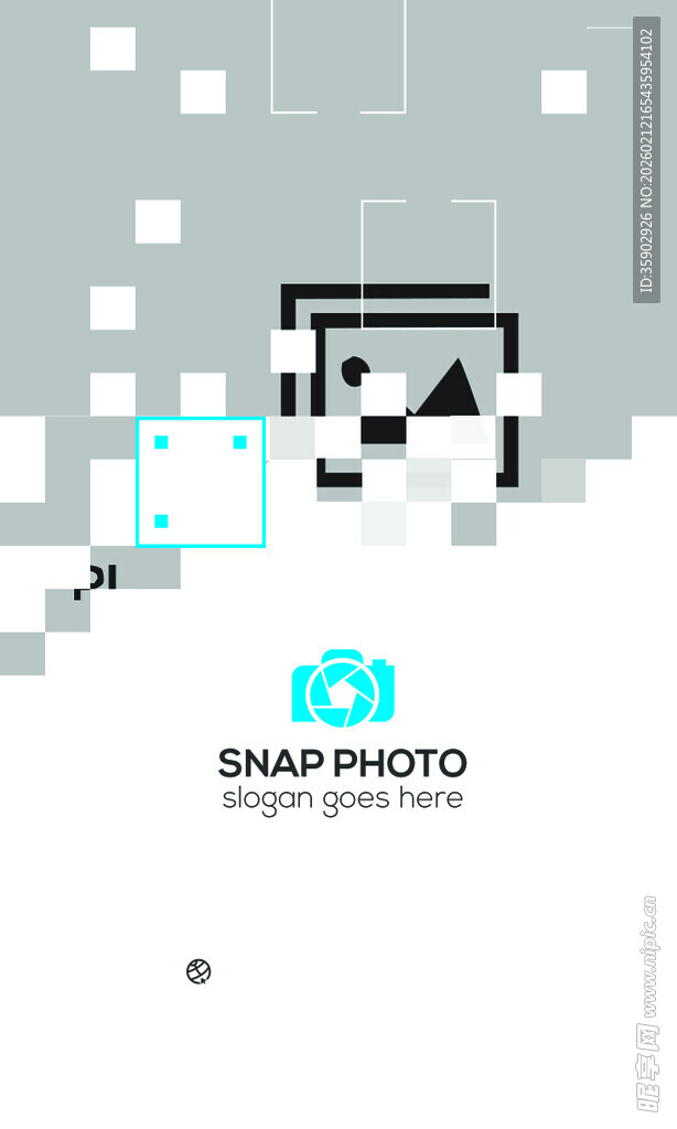 高档简约蓝色系名片模板