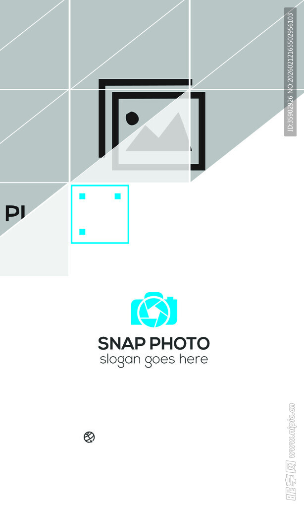 高档简约蓝色系名片模板