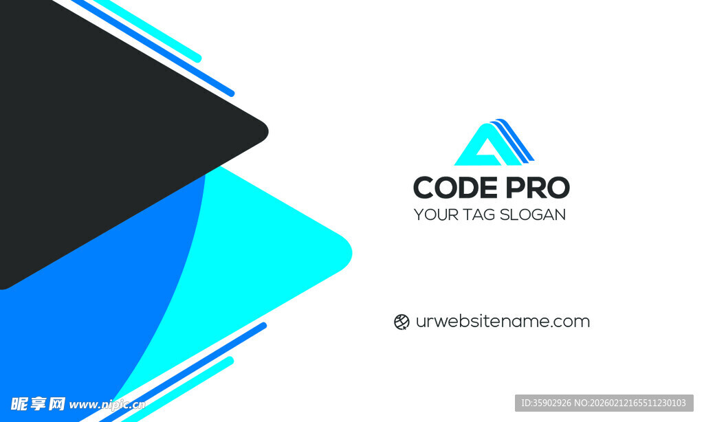 高档简约蓝色系名片模板