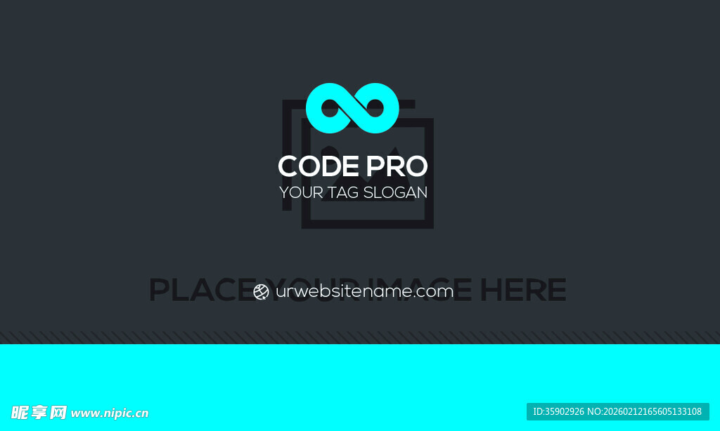 高档简约蓝色系名片模板