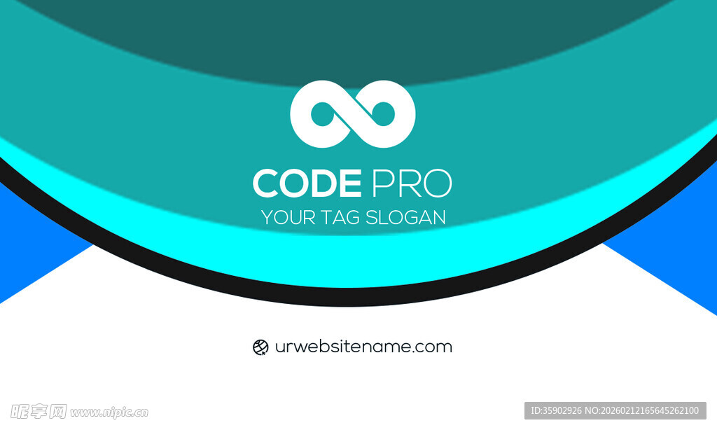 高档简约蓝色系名片模板