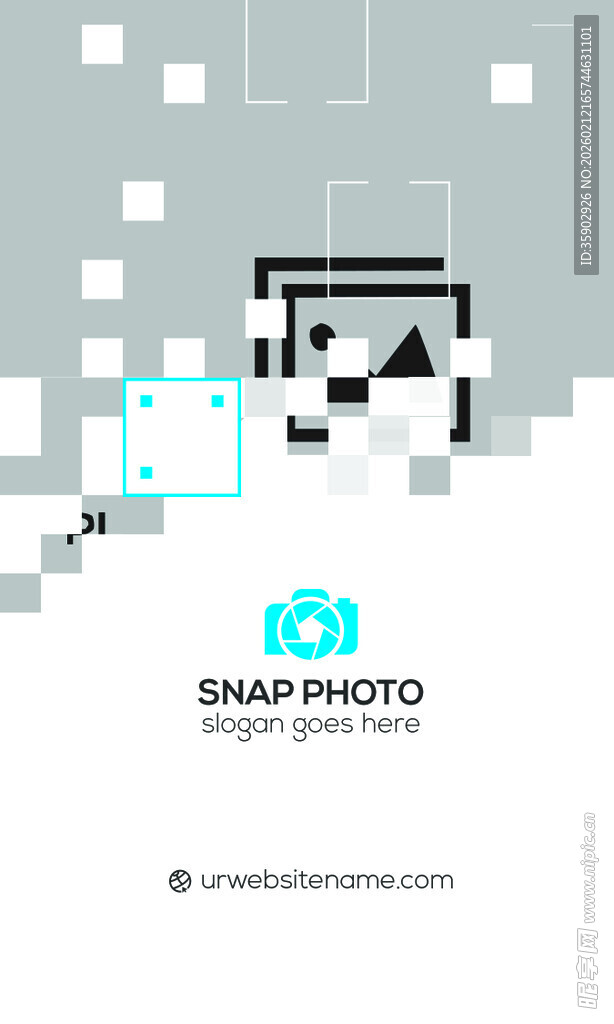 高档简约蓝色系名片模板