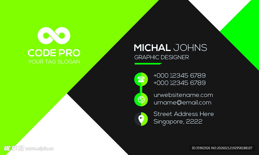 简洁几何风商务名片设计