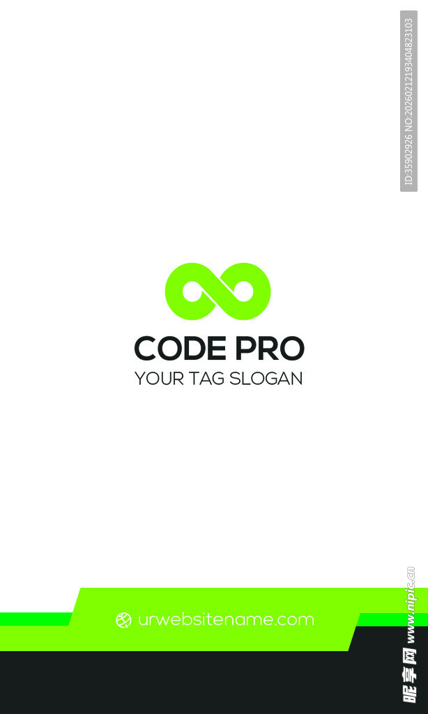 高端简约绿色名片模板