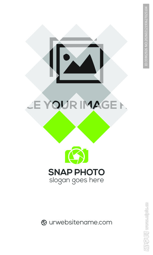 高端简约绿色名片模板