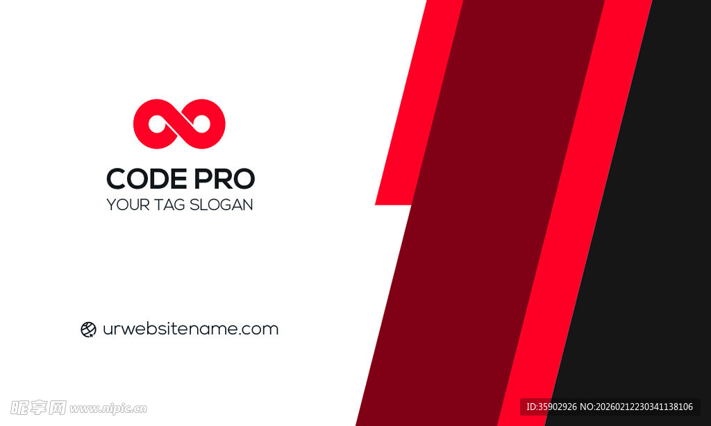 高档红色简约名片