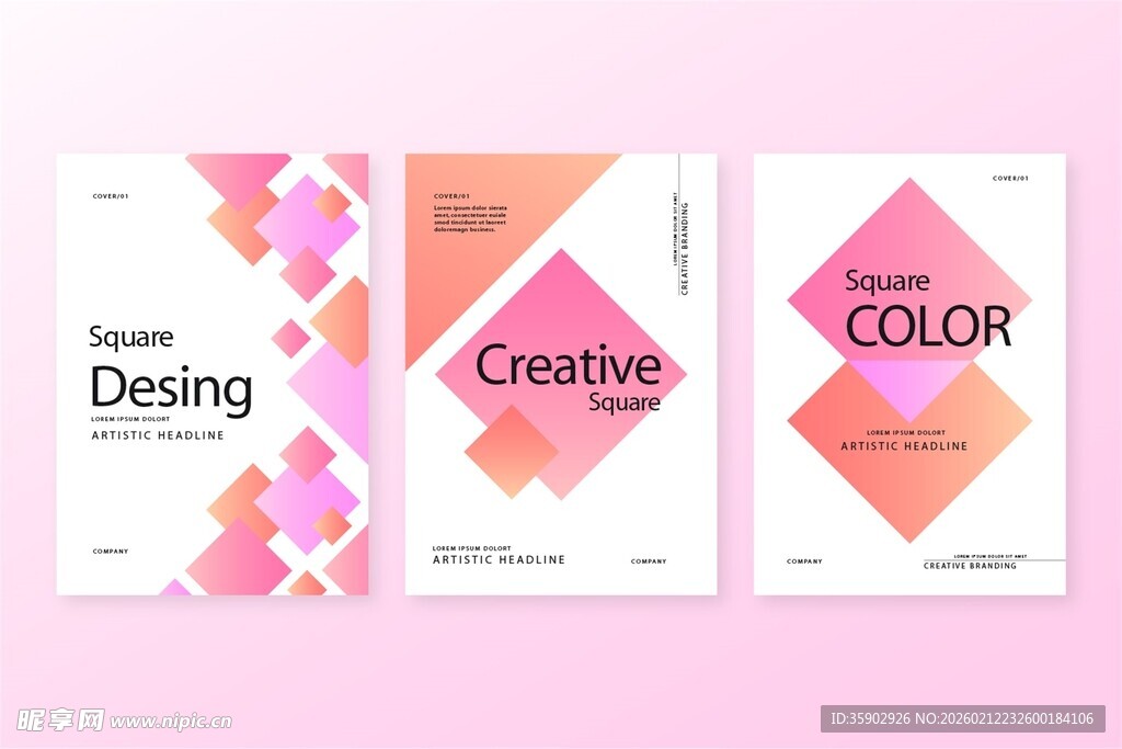 多彩几何风格卡片设计