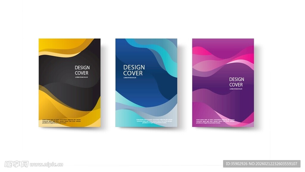 多彩渐变流体风格宣传册封面