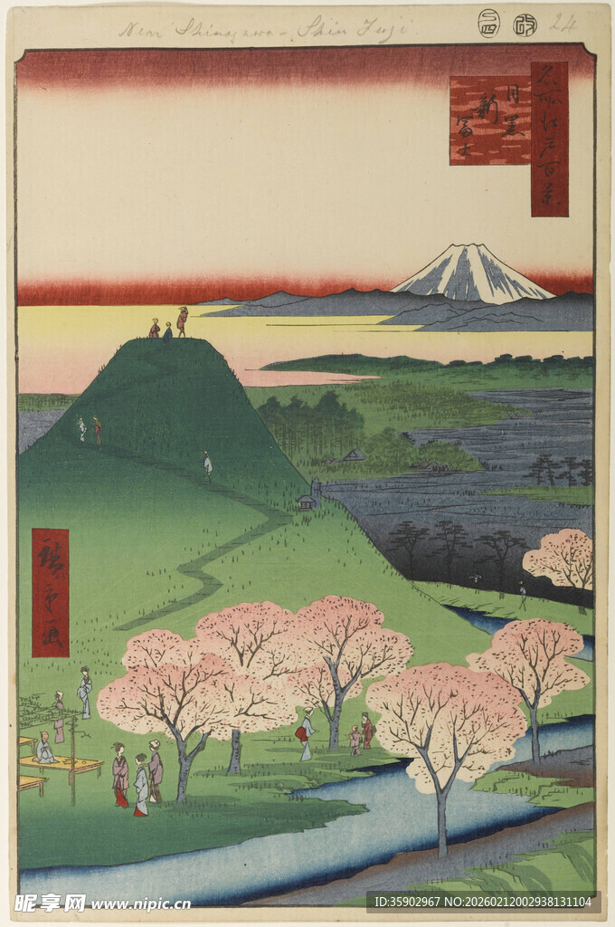 富士山下春日樱花美景