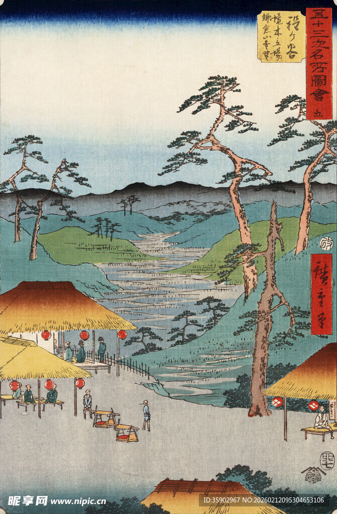 日式风景绘卷中的村落景象