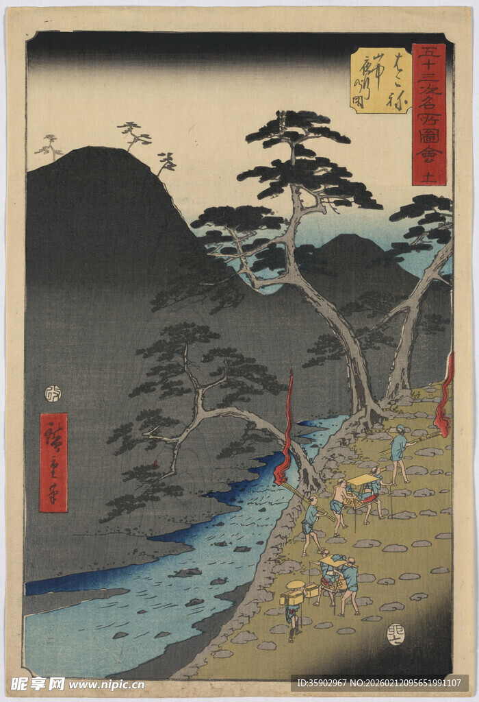 日式山水风景绘画