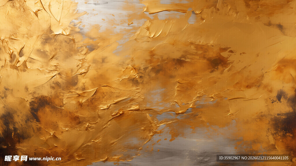 金色抽象艺术油画纹理