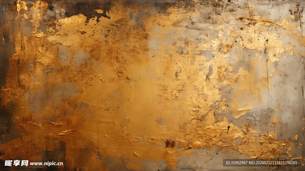 抽象金色纹理艺术画作