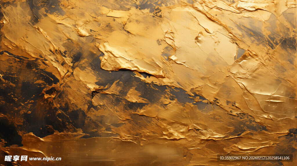 金色抽象纹理油画背景