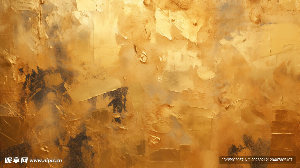 抽象金色纹理艺术画作