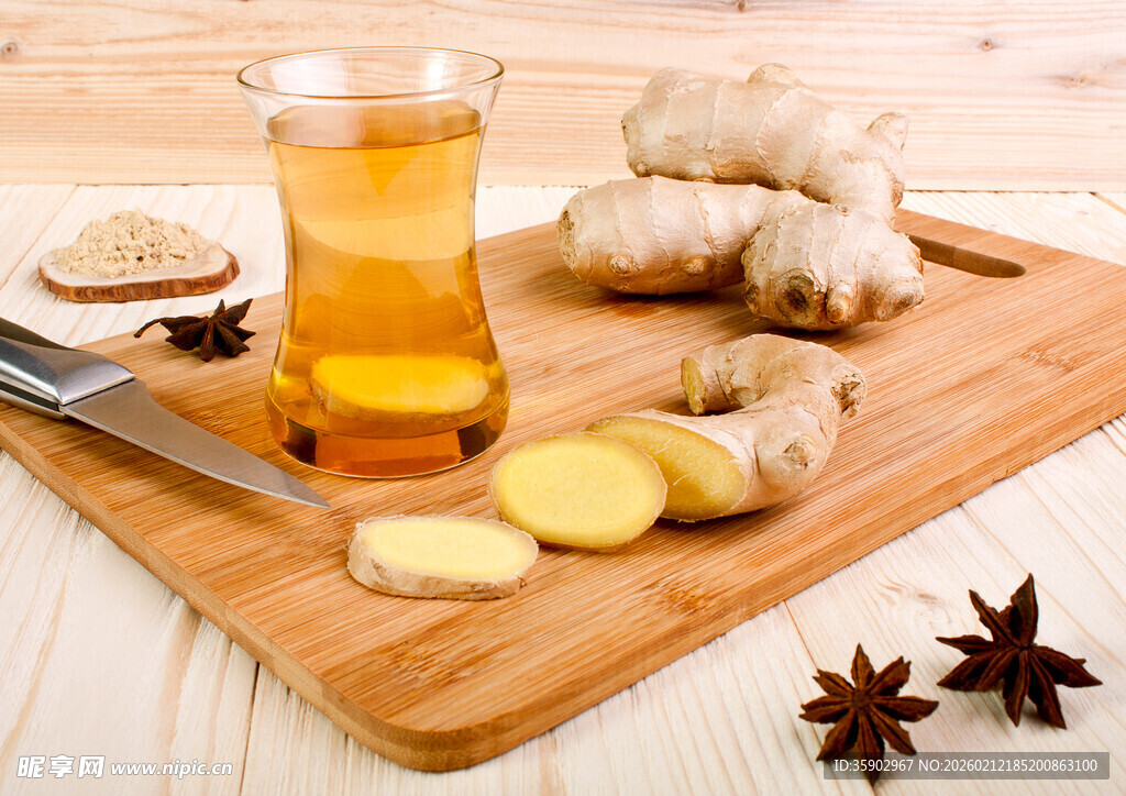 姜茶与食材展示