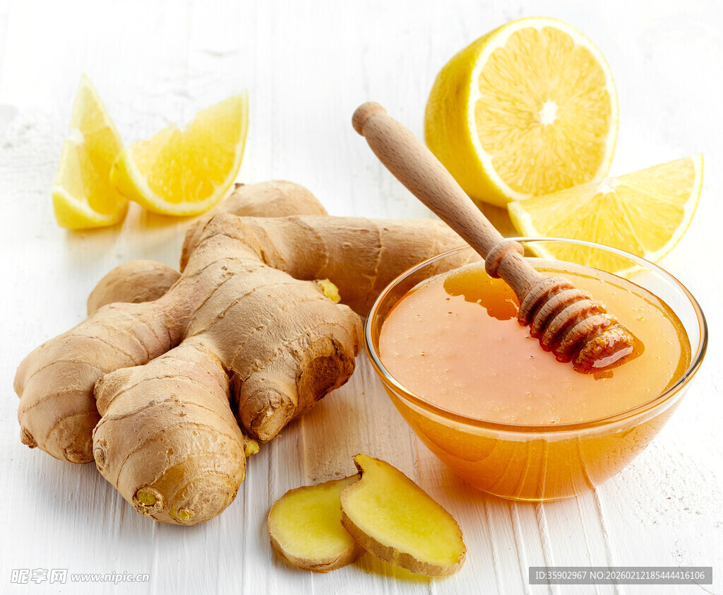 蜂蜜生姜柠檬组合食材