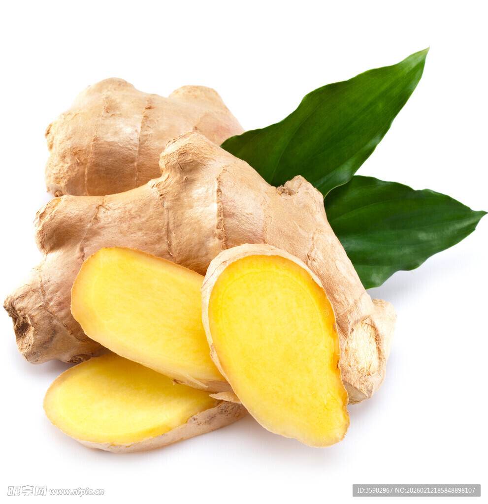 新鲜生姜及切片