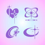 梦幻紫色星座元素图标