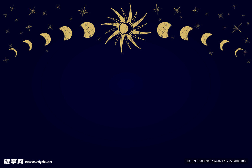夜空星月装饰图案