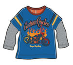 儿童火焰摩托车图案长袖上衣