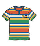 多彩条纹短袖T恤